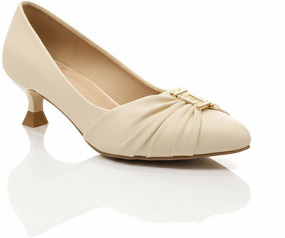 PAIR HEELS Women Heels(Off White , 6)