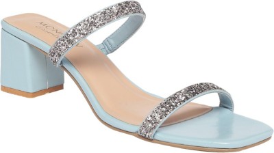 MONROW Women Heels(Blue , 6)