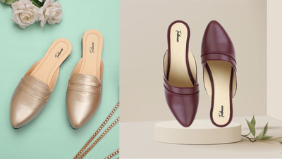 Todhwear Women Heels(Maroon, Gold , 5)
