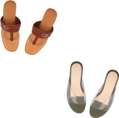 Goraiya Fashions Women Casual(Brown, Green , 5)