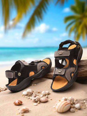 FAV SHOES Men Sandals(Brown, Grey , 10)