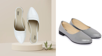 Todhwear Women Heels(Grey, White , 7)