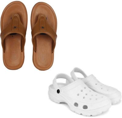 Vomoya Men Sandals(Tan, White , 10)