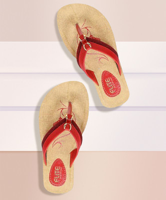 FLITE Women Casual(Beige, Red , 4)