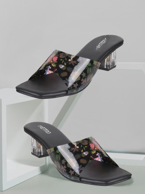 METRO Women Heels(Black , 8)