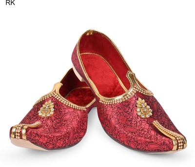 Royal Khwaab Wedding juttis,Stylish Sherwani Ethnic Mojaris Comfortable& Handcrafted Men Sandals(Maroon , 7)