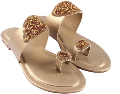 kavyansh Women Sandals(Gold , 7)