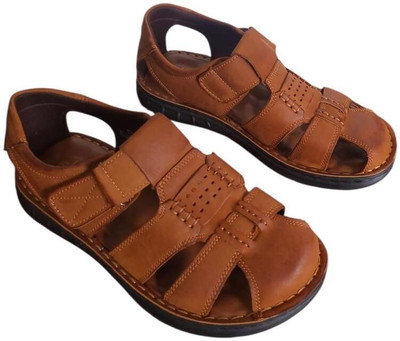 ELKO Men Flats(Brown , 10)