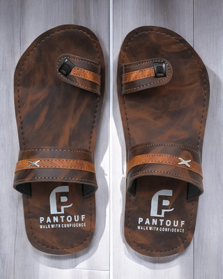 FROSTA Men Sandals(Brown , 10)
