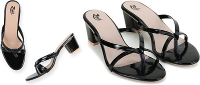 Zaif Women Heels(Black, Black , 8)