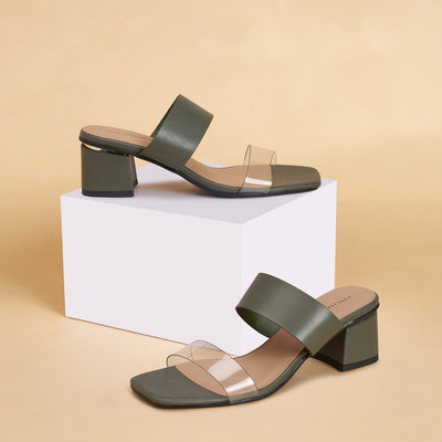 Forever Glam By Pantaloons Women Heels(Green , 7)