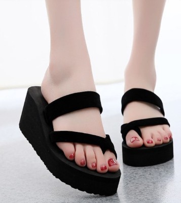 UUNDA Fashion Women Wedges(Black , 2)