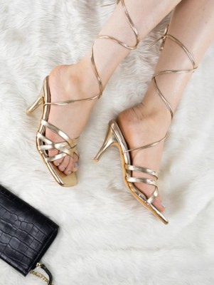 The White Pole Women Heels(Gold , 4)