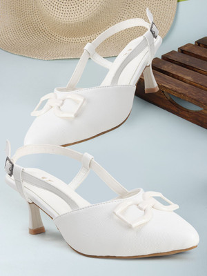 PLANET WALK Lightweight comfort extra-soft with trendy, premium stylish design Women Heels(White , 9)