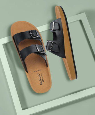WALKAROO Men Sandals(Black , 7)