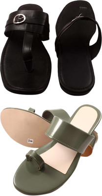 Goraiya Women Flats(Black, Green , 4)