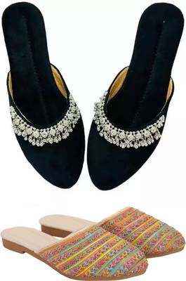 RTC ROYAL TRADING COMPANY Women Flats(Multicolor, Black , 6)