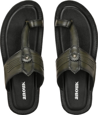ANOUK Perfect Soft Lightweight Toe Loop Men Sandals(Olive , 9)