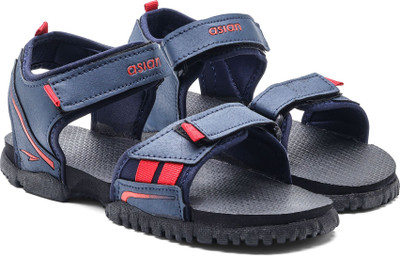 asian Men Sandals(Navy, Red , 7)