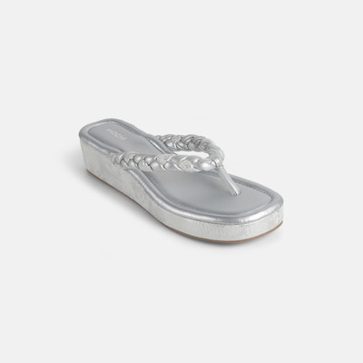 MOCHI Women Flats(Silver , 7)