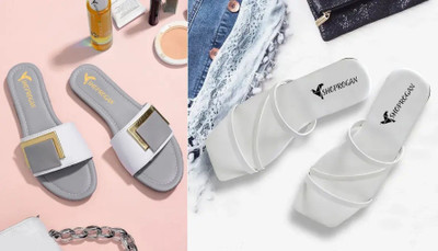 Profit Gainer Women Flats(Grey, White , 6)