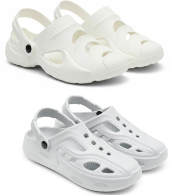 Golf Men Clogs(White, Grey , 7)