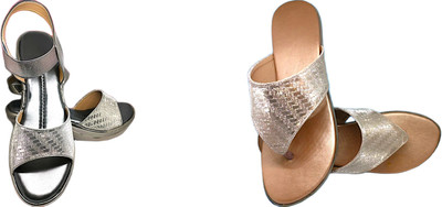 PGSPSOFT Women Casual(Silver, Gold , 3)