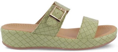 tresmode Women Wedges(Green , 3)