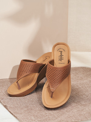 PUNTOBLU Women Heels(Tan , 3)