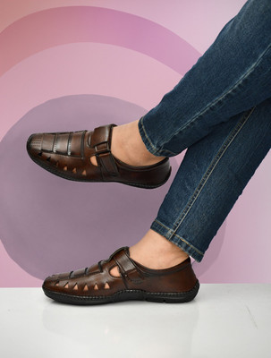 PROVOGUE Sandals | Comfortable & Durable Casual Footwear for Daily, Office & Party Wear Men Sandals(Brown , 9)