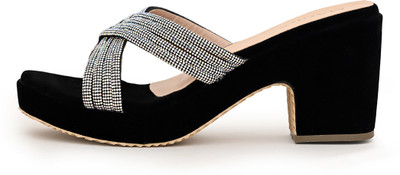 Magic Footwear Women Wedges(Black , 4)