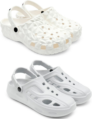 Golf Men Clogs(White, Grey , 9)