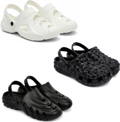 Golf Men Clogs(White, Black, Black , 7)