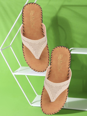 Big Bird Flat Casual V-strap Doctor Sandals for Women & Girls (Cream) Women Casual(Off White , 8)