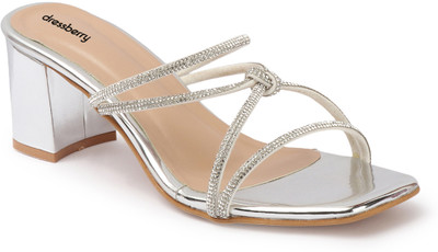 Dressberry Women Heels(Silver , 8)