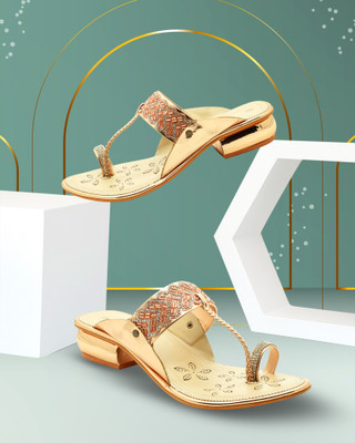IndiForce Women Heels(Gold , 9)