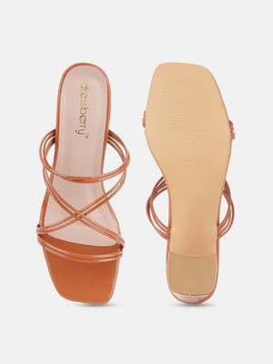 Dressberry Women Heels(Tan , 4)