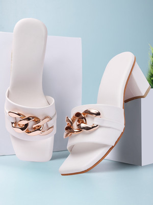 KILLER Women Heels(White , 8)