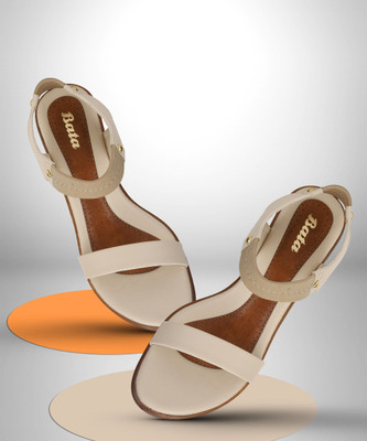 Bata Women Heels(Beige , 4)