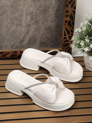 RINDAS Women Heels(White , 4)