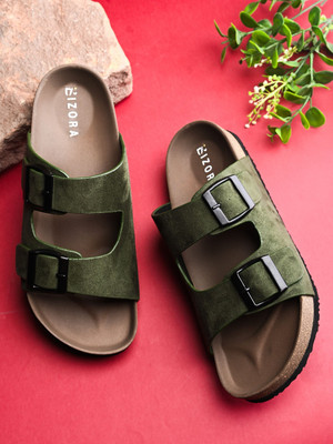 BIZORA Men Sandals(Olive , 9)