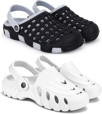 KAPYANSH Men Clogs(Grey, White , 10)