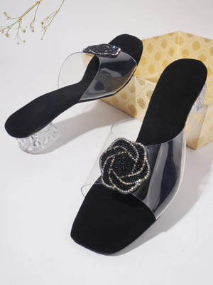 Hitway Women Heels(Black , 6)