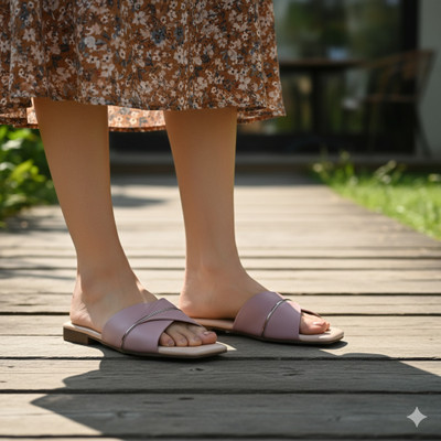 RAVIS Women Flats(Purple, Beige , 5)