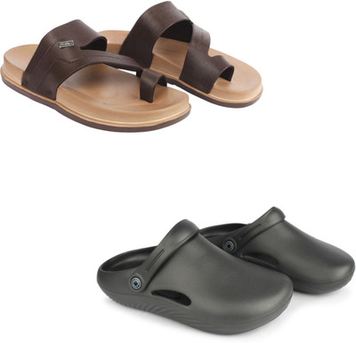 Vomoya Men Sandals(Brown, Black , 7)