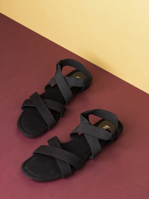 Inc.5 Women Sandals(Black , 6)