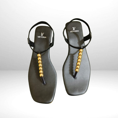 VEYONA Women Flats(Black , 7)