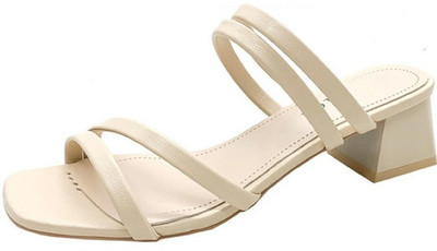 Gloglamp Women Heels(White , 8)