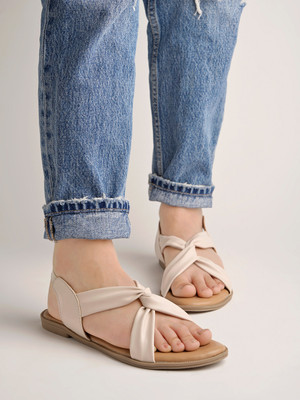 SHOETOPIA Girls Sling Back Flats(Beige , 13-14Y)