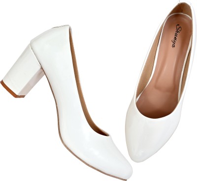 Shunya Footwear Women White Heels